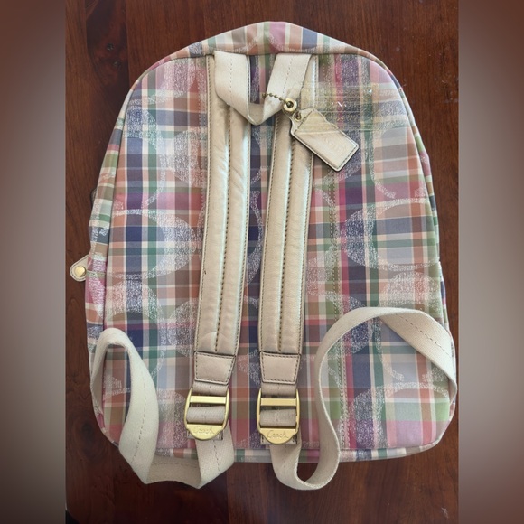 COACH Signature Poppy Madras Backpack M1282-F21886 - Picture 3 of 8